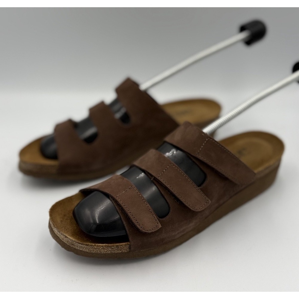 NAOT Phoebe 3 Strap Slide Sandals Women's 42 US 11 Brown Leather  Adjustable NIB